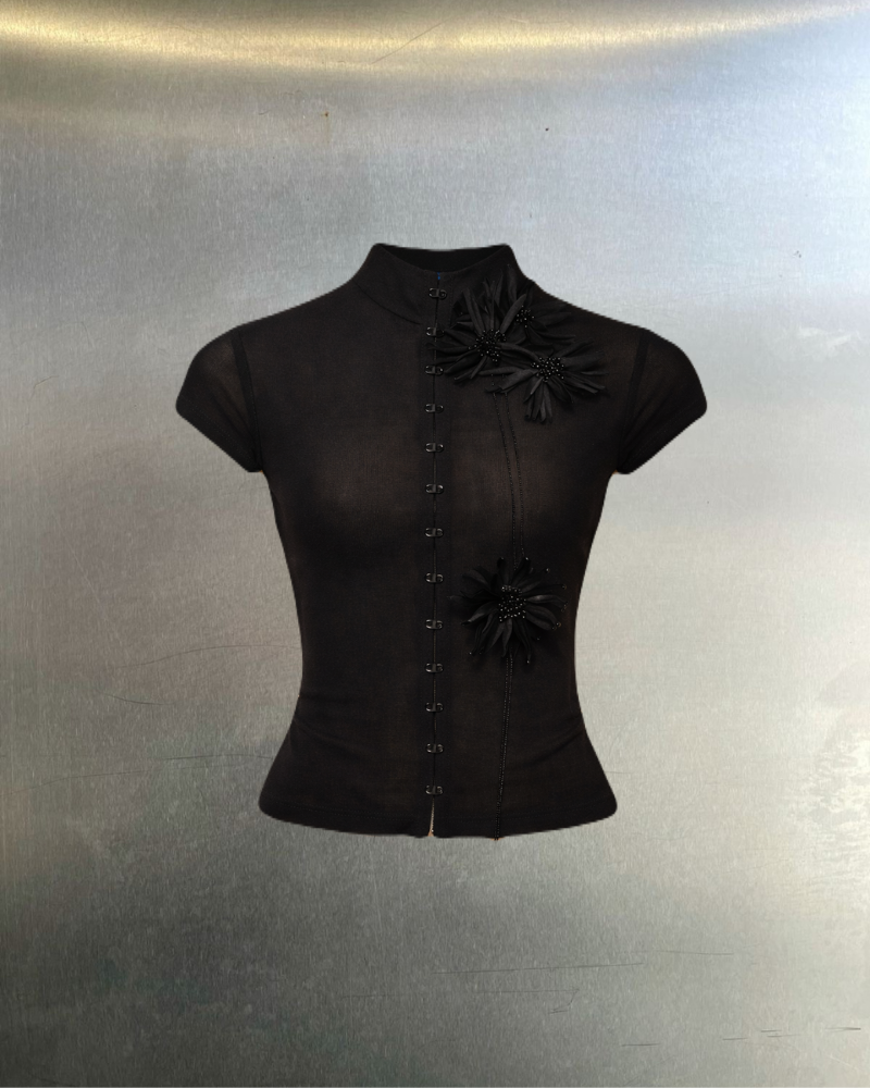 Noir Floral Top